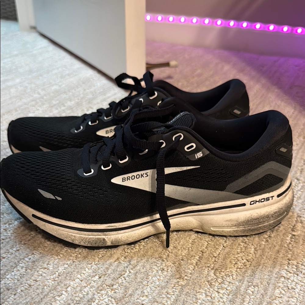 Brooks Black and White Athletic Shoes